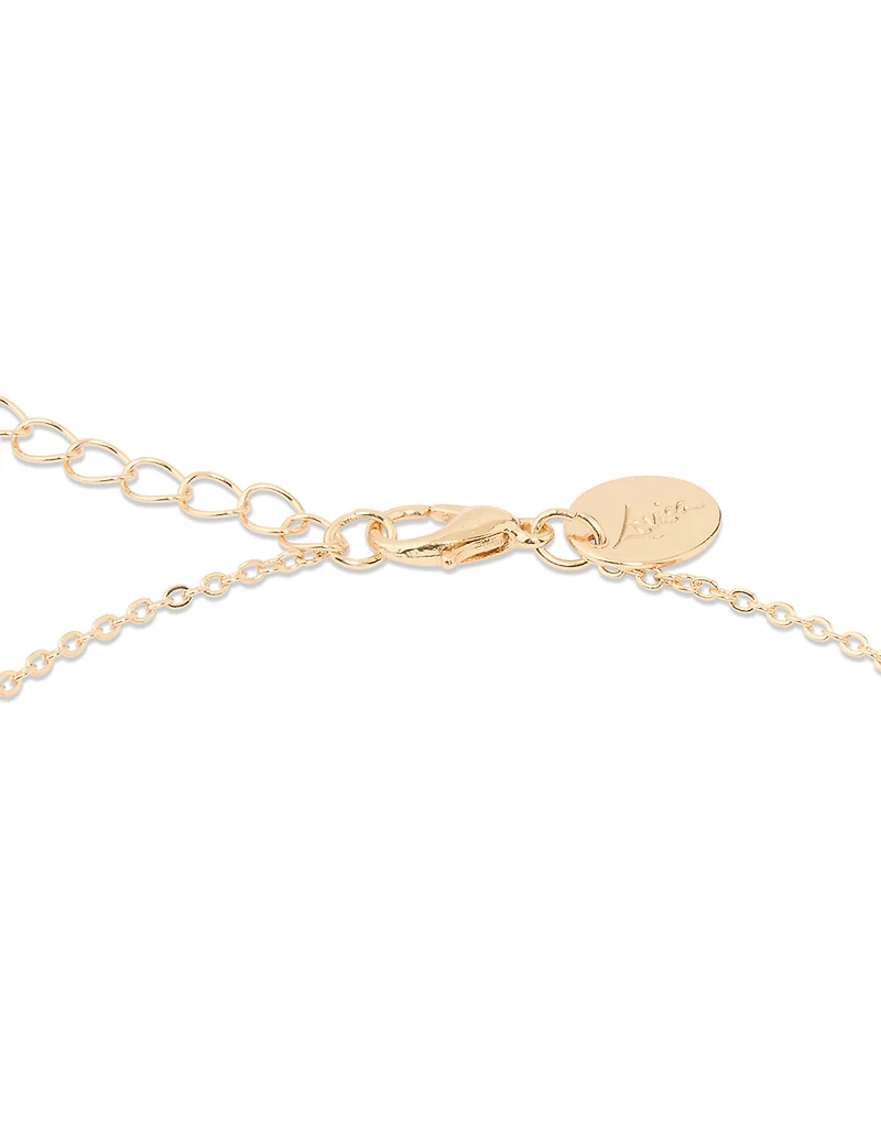 Gold Cubic Zirconia Moon Bezel Waist Chain