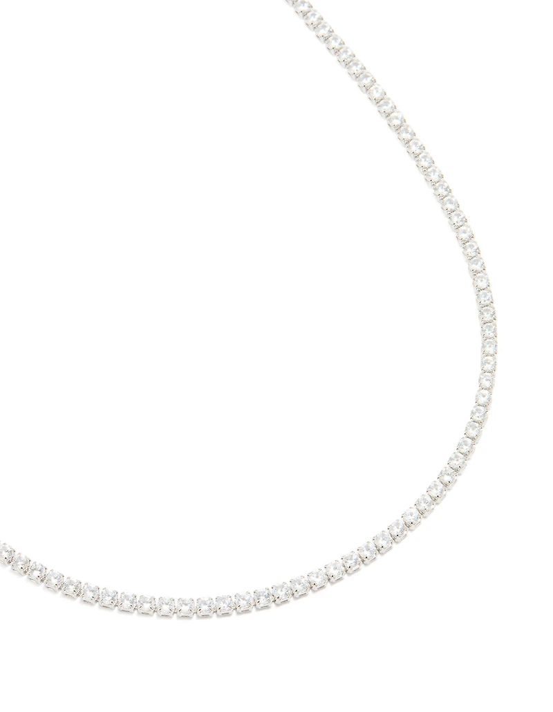 Silver Cubic Zirconia Tennis Waist Chain