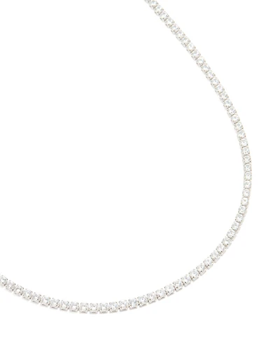 Silver Cubic Zirconia Tennis Waist Chain