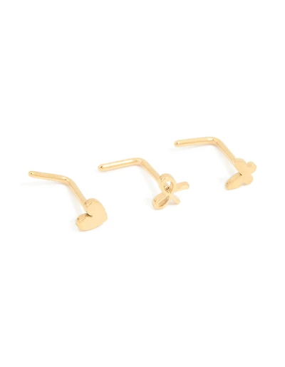 Surgical Steel Bow & Butterfly Nose Studs 3-Pack