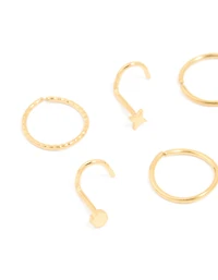 Surgical Steel Nose Stud & Ring 6-Pack