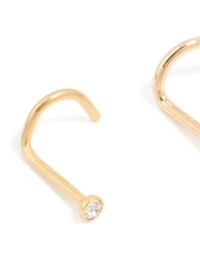 Surgical Steel Cubic Zirconia Classic & Butterfly Nose Studs 3-Pack