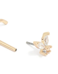 Surgical Steel Cubic Zirconia Butterfly Threadless Nose Stud