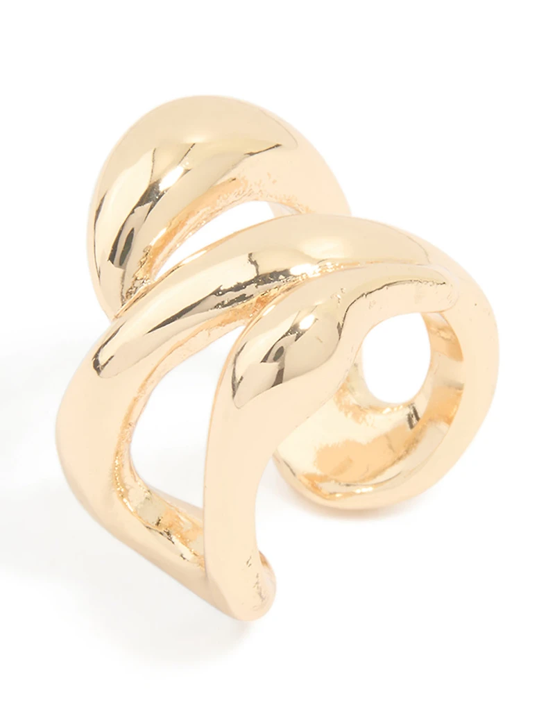 Gold Plated Multi-Row Ear Cuff