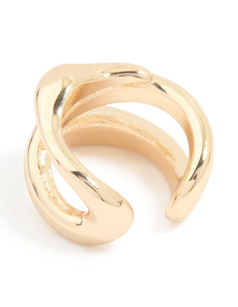 Gold Plated Multi-Row Ear Cuff