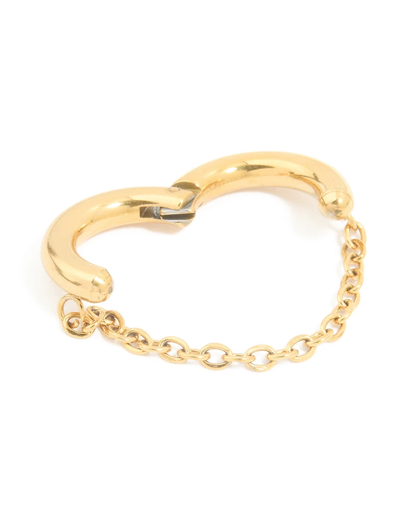 Gold Plated Single Chain Huggie Ear Cuff