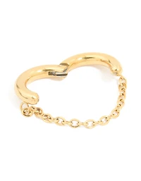 Gold Plated Single Chain Huggie Ear Cuff