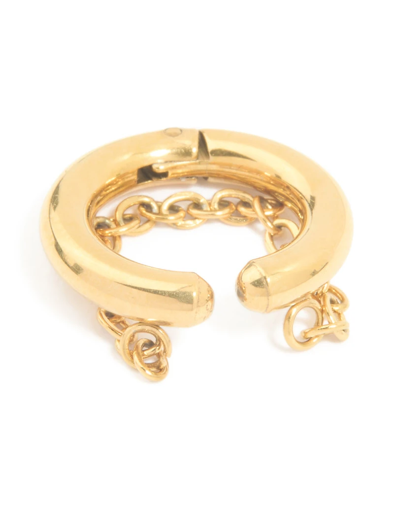 Gold Plated Single Chain Huggie Ear Cuff