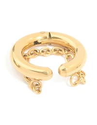 Gold Plated Single Chain Huggie Ear Cuff