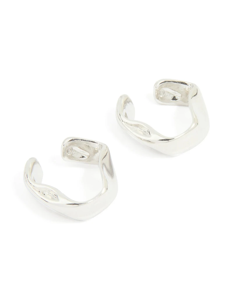 Silver Plated Single Molten Ear Cuff