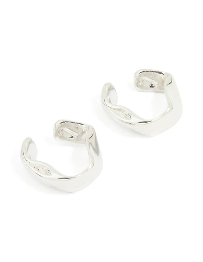 Silver Plated Single Molten Ear Cuff