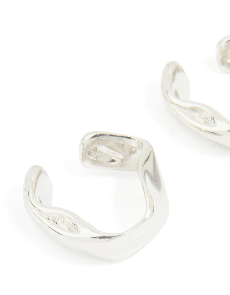 Silver Plated Single Molten Ear Cuff