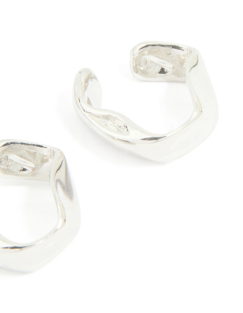 Silver Plated Single Molten Ear Cuff