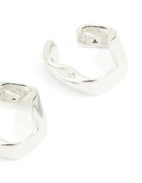 Silver Plated Single Molten Ear Cuff