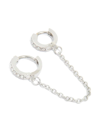 Surgical Steel Chain Double Piercing Clicker Earring