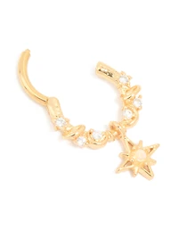Surgical Steel Cubic Zirconia Celestial Clicker Ring