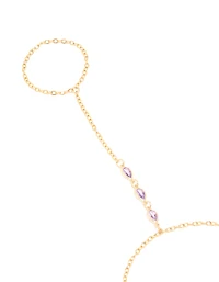 Chaîne de main cubique en zircone en acier inoxydable plaqué or et imperméable