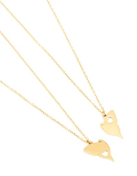 Waterproof Gold Plated Stainless Steel BFF Butterfly Necklaces 2-Pack