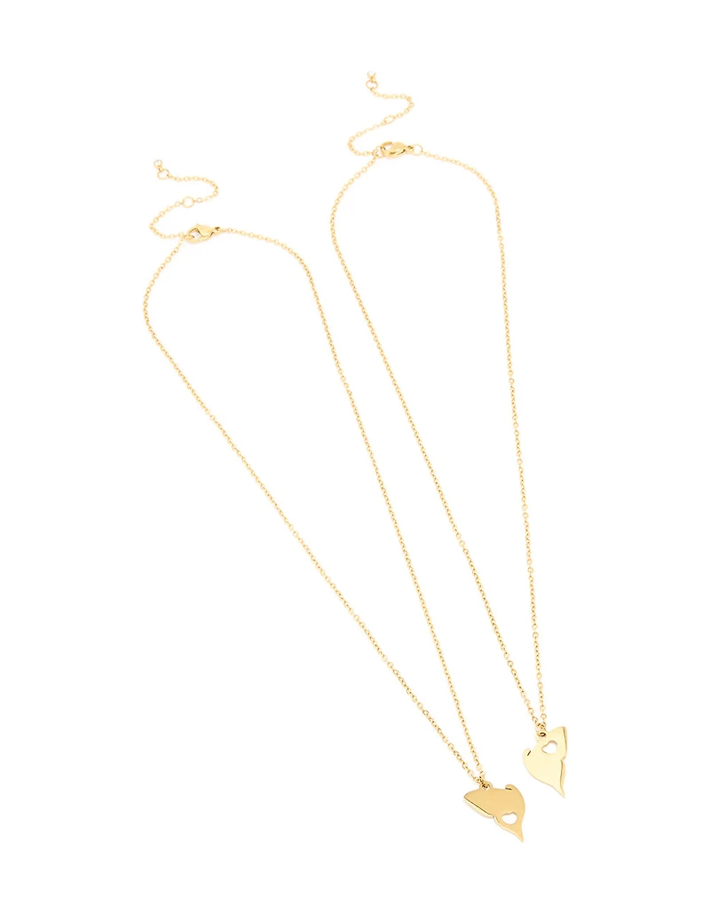 Waterproof Gold Plated Stainless Steel BFF Butterfly Necklaces 2-Pack