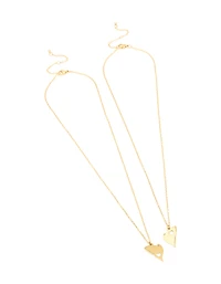 Waterproof Gold Plated Stainless Steel BFF Butterfly Necklaces 2-Pack