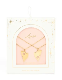 Waterproof Gold Plated Stainless Steel BFF Butterfly Necklaces 2-Pack