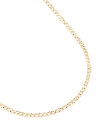 Waterproof Gold Plated Stainless Steel Cubic Zirconia Tennis Necklace