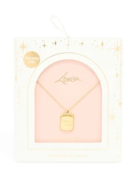 Waterproof Gold Plated Stainless Steel 'Good Luck' Pendant Necklace