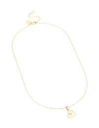 Waterproof Gold Plated Stainless Steel Cubic Zirconia Heart Necklace