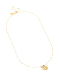 Waterproof Gold Plated Stainless Steel Key & Locket Pendant Necklace