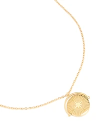 Collier pendentif céleste en acier inoxydable étanche, plaqué or