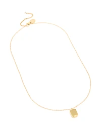 Waterproof Gold Plated Stainless Steel Round Rectangle Engravable Necklace