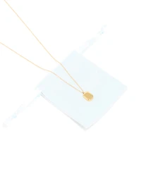 Waterproof Gold Plated Stainless Steel Round Rectangle Engravable Necklace