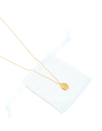 Waterproof Gold Plated Stainless Steel Pebble Engravable Pendant Necklace