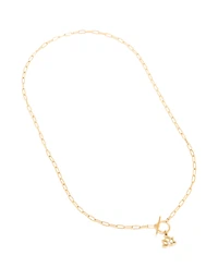 Waterproof Gold Plated Stainless Steel Lotus Flower T & O Necklace