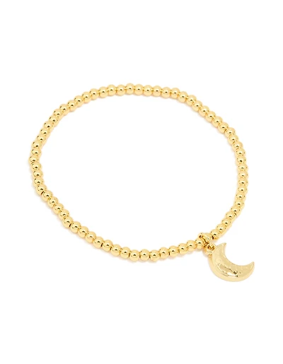 Waterproof Gold Plated Stainless Steel Moon Stretch Bracelet