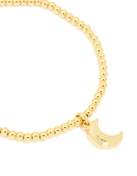 Waterproof Gold Plated Stainless Steel Moon Stretch Bracelet