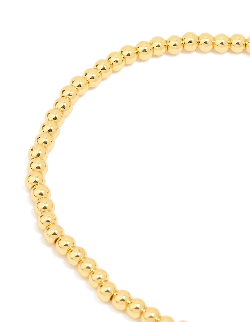 Waterproof Gold Plated Stainless Steel Moon Stretch Bracelet