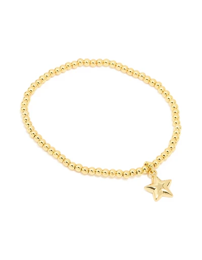 Waterproof Gold Plated Stainless Steel Star Stretch Bracelet