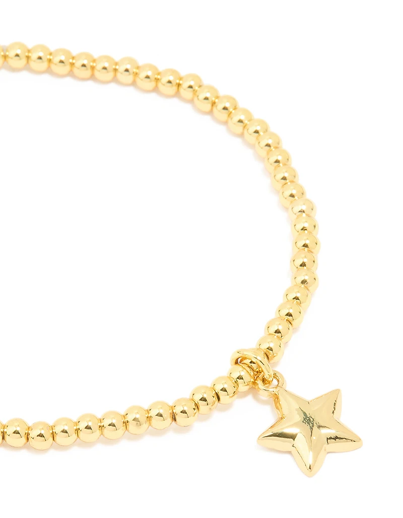 Waterproof Gold Plated Stainless Steel Star Stretch Bracelet
