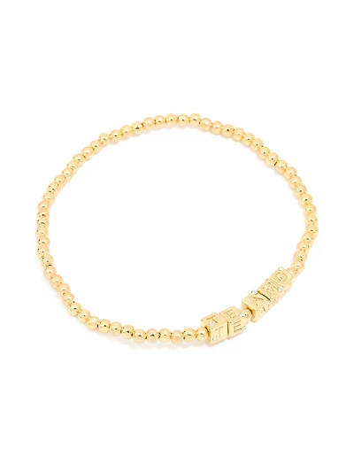 Bracelet extensible étanche en acier inoxydable plaqué or « Te Amo »