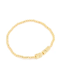 Bracelet extensible étanche en acier inoxydable plaqué or « Te Amo »