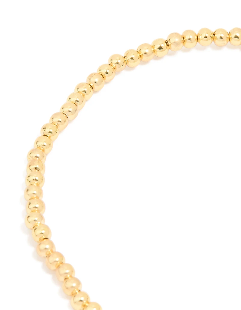 Waterproof Gold Plated Stainless Steel 'Te Amo' Stretch Bracelet