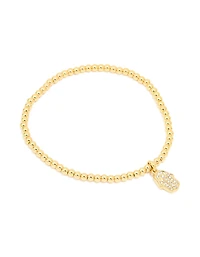 Waterproof Gold Plated Stainless Steel Hamsa Stretch Bracelet