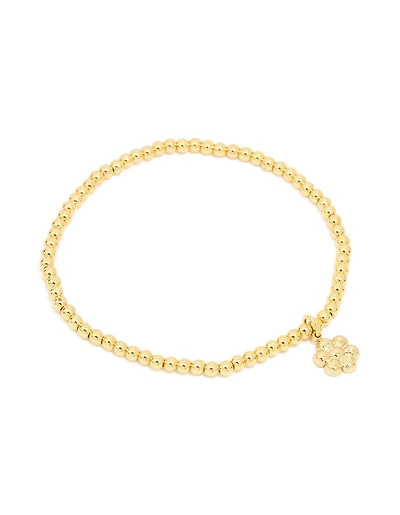 Waterproof Gold Plated Stainless Steel Flower Stretch Bracelet