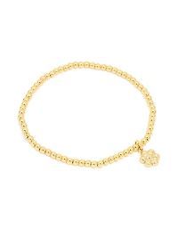 Waterproof Gold Plated Stainless Steel Flower Stretch Bracelet