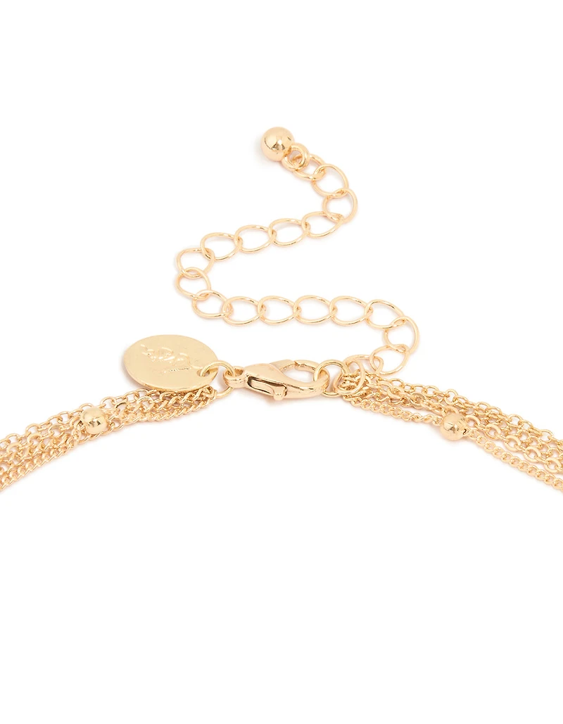 Gold Celestial Pearl Layered Y-Necklace