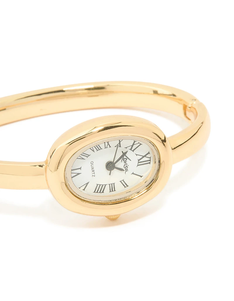 Montre-bracelet ovale en or