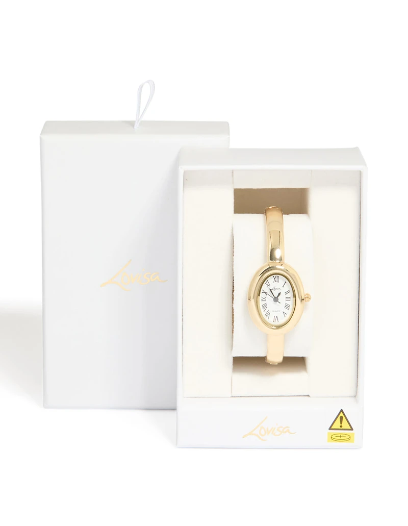Montre-bracelet ovale en or