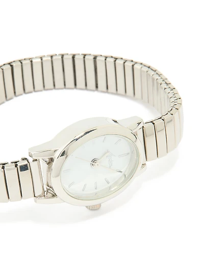 Silver Mini Oval Stretch Watch
