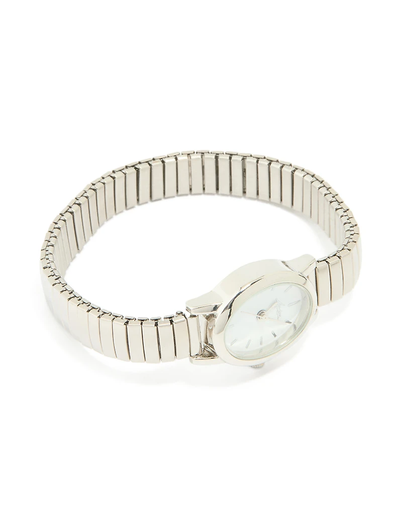 Silver Mini Oval Stretch Watch